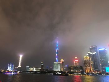 Illuminated city at night