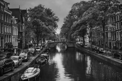 Bridge over canal in city