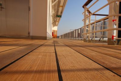 Surface level of wooden floor at home