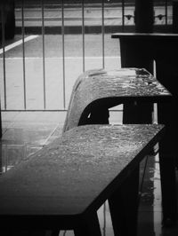 Empty chair and table in restaurant