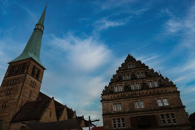 Low angle view of church against sky