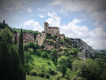 Low angle view of historical building against sky