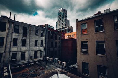 View of buildings against cloudy sky