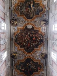 Low angle view of ornate ceiling in building