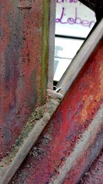 Close-up of rusty metal pipe