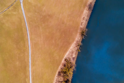 High angle view of land