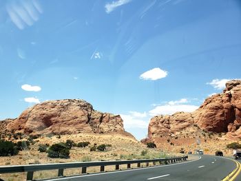 Panoramic view of mountain road against sky