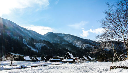 Scenic view of mountains against sky