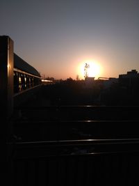 View of city at sunset