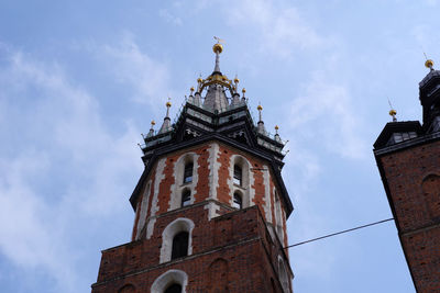 Low angle view of old building against sky