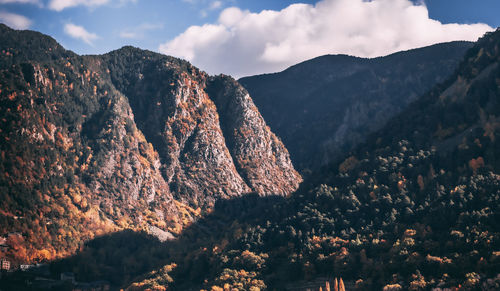 Scenic view of mountain range against sky