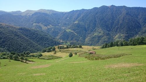 Scenic view of landscape and mountains