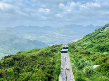 Muck ross abbey peak view point. scenic view of mountains against sky