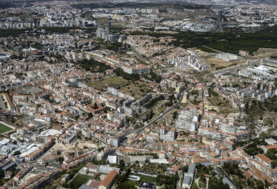 Lisbon aerial view form the plane, portugal