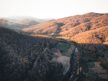 High angle view of landscape against sky