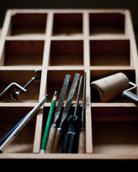 Close-up of piano keys