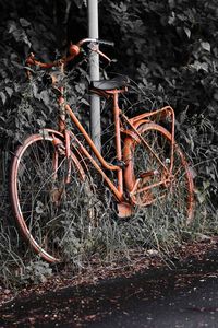 Close-up of abandoned wheel