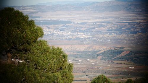 High angle view of landscape against sky