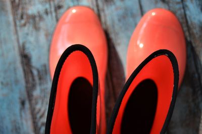 Close-up of red shoes