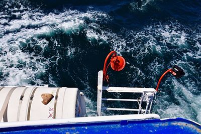 Boat sailing in sea