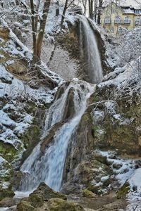 Scenic view of waterfall