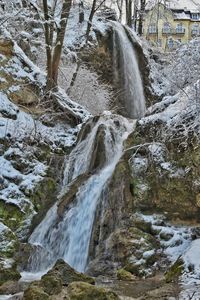 Scenic view of waterfall
