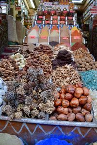 Various fruits and spices for sale in market in aswan egypt 