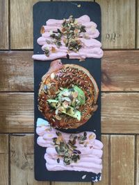 Directly above shot of food on table