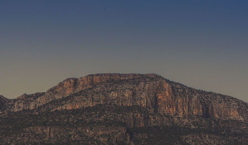 Scenic view of mountain against clear sky