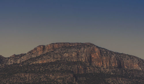 Scenic view of mountain against clear sky