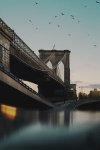 Bridge over river against sky in brooklyn, new york