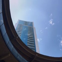 Low angle view of modern building against sky