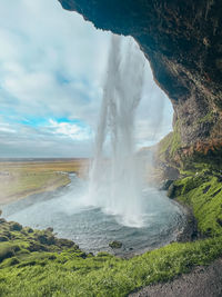 Scenic view of waterfall