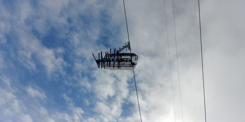 Low angle view of ship against sky