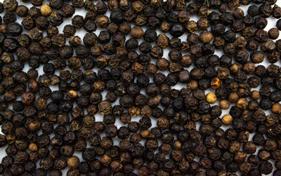 Full frame shot of black peppercorns