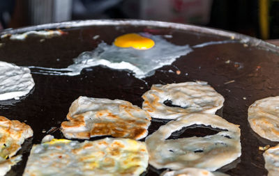 Close-up of breakfast on table