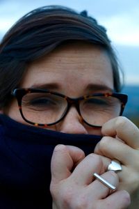 Close-up portrait of young woman