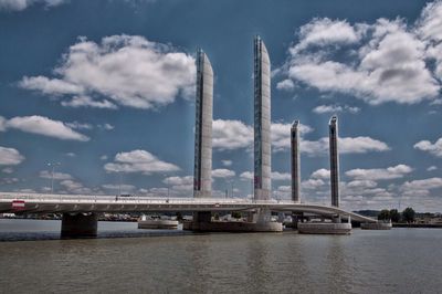 River against cloudy sky
