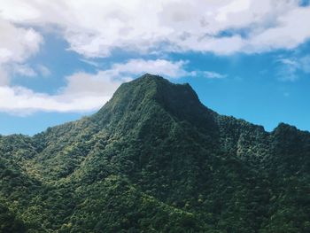 Low angle view of mountain against sky