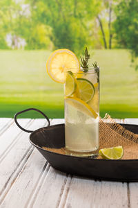 Close-up of drink on table