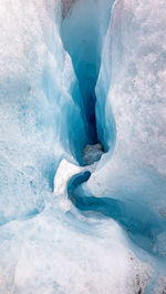 Aerial view of frozen lake