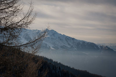 View of snow covered mountain against sky
