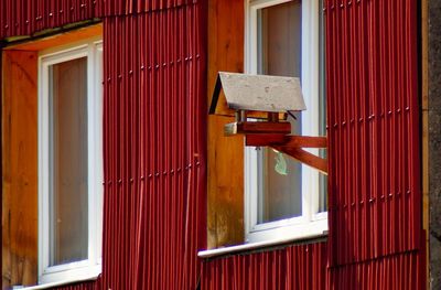 Closed door of building