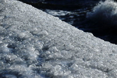 High angle view of frozen sea