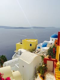 View of buildings against clear sky