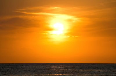 Scenic view of sea at sunset