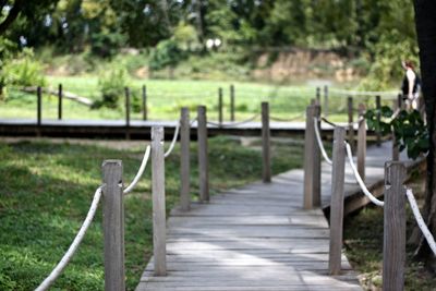 Close-up of railing