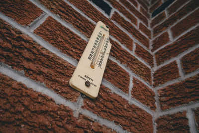 High angle view of text on wood