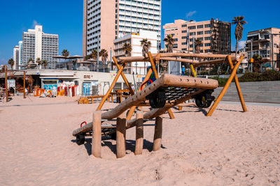 Built structures on beach