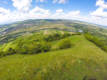 Scenic view of land against sky